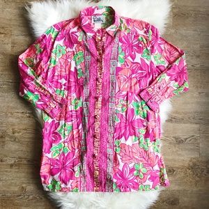 Vintage Lilly Pulitzer Button Down Floral Tunic